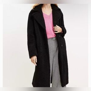 LOFT Cozy Black Sherpa Coat